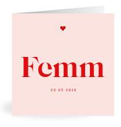 Geboortekaartje naam Femm m3