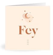 Geboortekaartje naam Fey m1