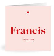 Geboortekaartje naam Francis m3
