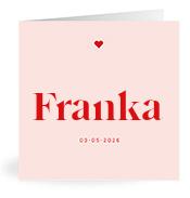 Geboortekaartje naam Franka m3