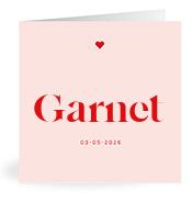 Geboortekaartje naam Garnet m3