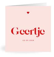 Geboortekaartje naam Geertje m3