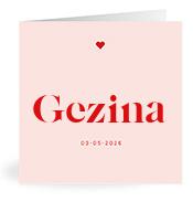 Geboortekaartje naam Gezina m3