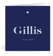Geboortekaartje naam Gillis j3