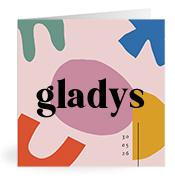 Geboortekaartje naam Gladys m2