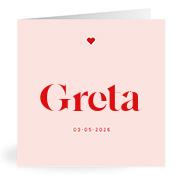 Geboortekaartje naam Greta m3