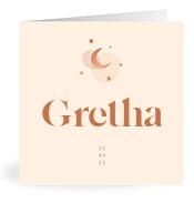 Geboortekaartje naam Gretha m1