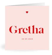 Geboortekaartje naam Gretha m3
