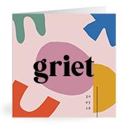 Geboortekaartje naam Griet m2