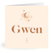 Geboortekaartje naam Gwen m1