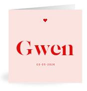 Geboortekaartje naam Gwen m3