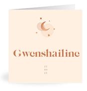 Geboortekaartje naam Gwenshailine m1