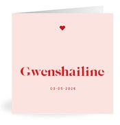 Geboortekaartje naam Gwenshailine m3