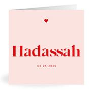 Geboortekaartje naam Hadassah m3