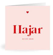 Geboortekaartje naam Hajar m3