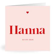 Geboortekaartje naam Hanna m3