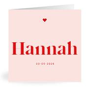 Geboortekaartje naam Hannah m3