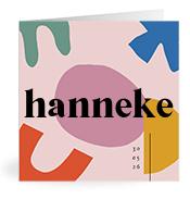 Geboortekaartje naam Hanneke m2