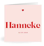 Geboortekaartje naam Hanneke m3