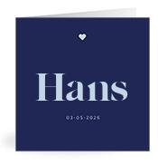 Geboortekaartje naam Hans j3