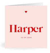 Geboortekaartje naam Harper m3