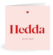 Geboortekaartje naam Hedda m3