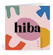 Geboortekaartje naam Hiba m2