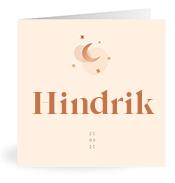 Geboortekaartje naam Hindrik m1