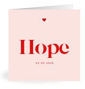 Geboortekaartje naam Hope m3