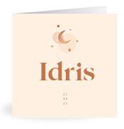 Geboortekaartje naam Idris m1