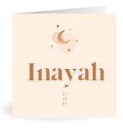 Geboortekaartje naam Inayah m1
