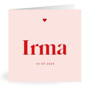Geboortekaartje naam Irma m3