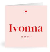 Geboortekaartje naam Ivonna m3