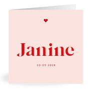 Geboortekaartje naam Janine m3