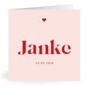 Geboortekaartje naam Janke m3