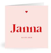 Geboortekaartje naam Janna m3