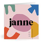 Geboortekaartje naam Janne m2