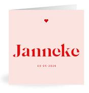Geboortekaartje naam Janneke m3