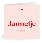 Geboortekaartje naam Jannetje m3