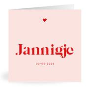 Geboortekaartje naam Jannigje m3