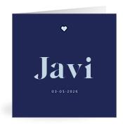 Geboortekaartje naam Javi j3