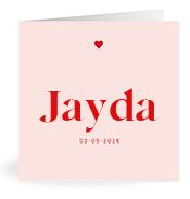 Geboortekaartje naam Jayda m3