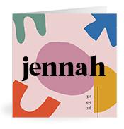 Geboortekaartje naam Jennah m2