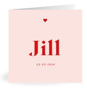 Geboortekaartje naam Jill m3