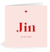 Geboortekaartje naam Jin m3