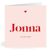 Geboortekaartje naam Jonna m3