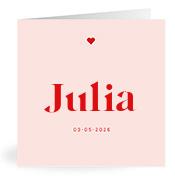 Geboortekaartje naam Julia m3