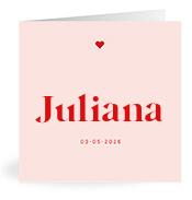 Geboortekaartje naam Juliana m3