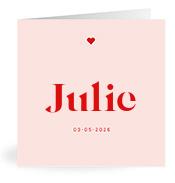Geboortekaartje naam Julie m3