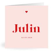 Geboortekaartje naam Julin m3